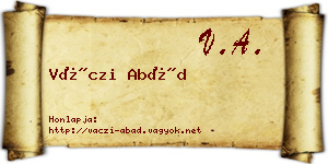 Váczi Abád névjegykártya